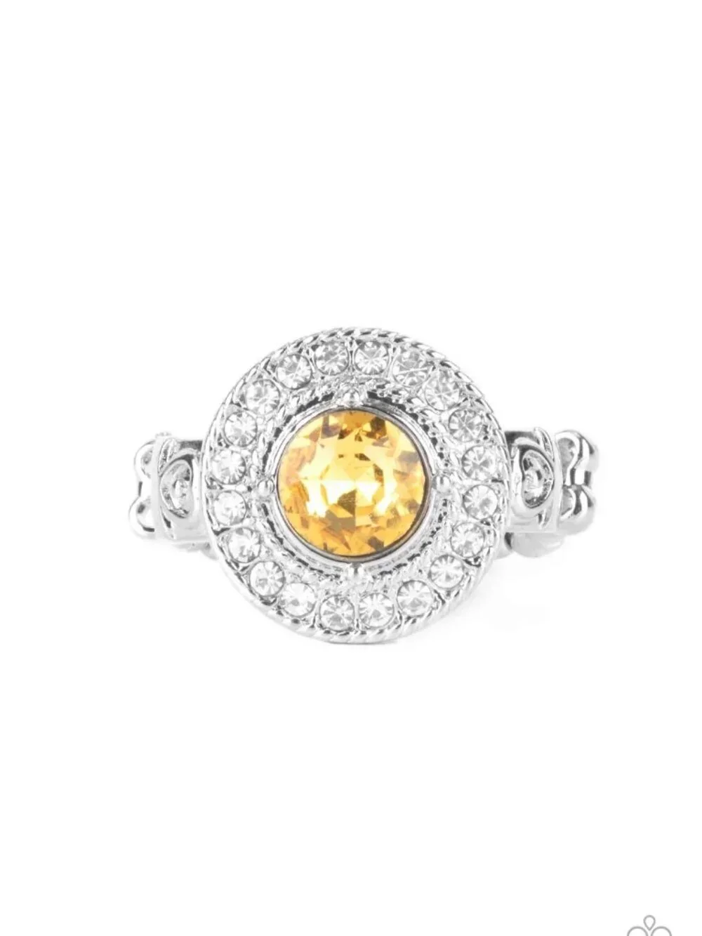 Paparazzi Jewelry Accessories - Targeted Timelessness - Yellow Ring - Vintage
